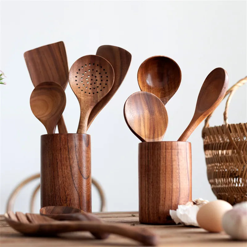 Wooden Utensil Holder