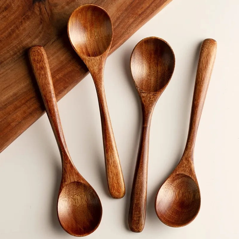 Premium Wooden Eating Spoons (4 set)