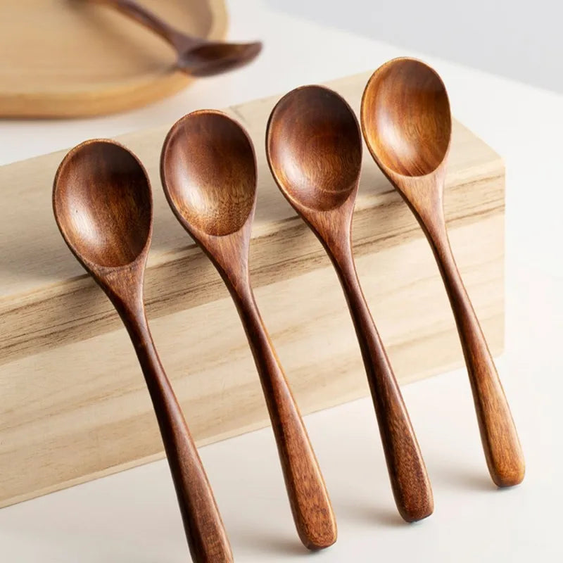 Premium Wooden Eating Spoons (4 set)